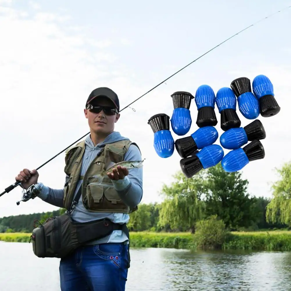 

30% Discounts Hot! 10Pcs Float Stopper Ball Snap-on Blue-Black Sea Sinker Line Fishing Float for Fishing