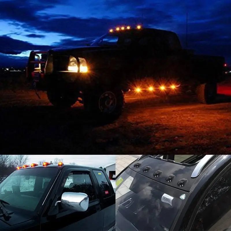

led lights car accessories Amber LED Roof Smoked Lens LED Truck Cab Lights Roof Lights Clearance Marker Top Lamp Running