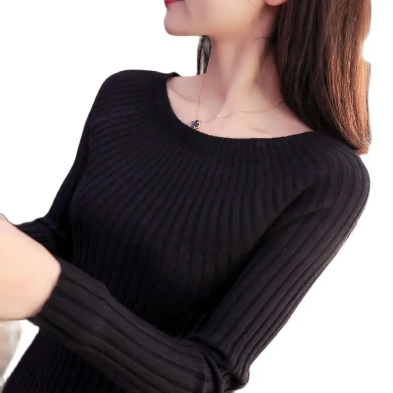 2021 New Sweater woman word led pullovers tight long-sleeved render unlined upper garment to brief paragraph cultivate morality | Женская