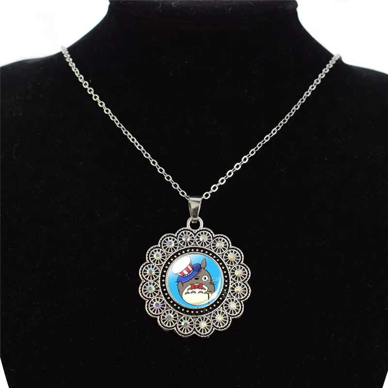 Ожерелье из аниме манги Мой сосед Тоторо стеклянный кабошон студийная подвеска