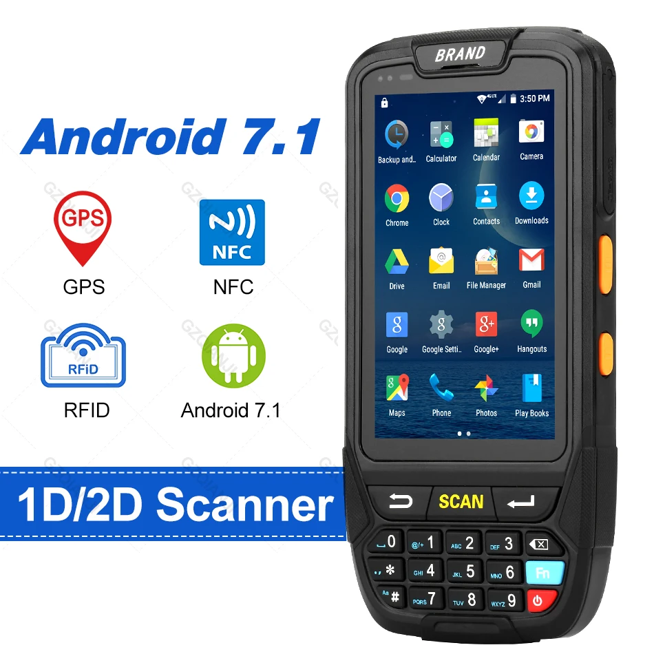 Сканер штрих кода NFC PDA 1D 2D Bluetooth Android портативный терминал прочный сканер сбора