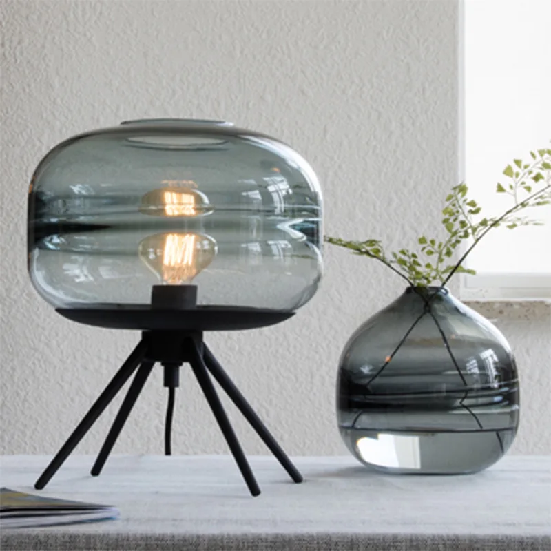 American Modern Living Room Art Decoration Lamp Bedroom Bedside Table Lights Creative Handwork Clear Glass | Лампы и освещение