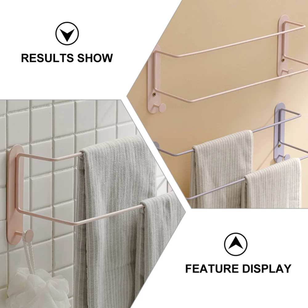 

1pc Towel Hanger Dual Bar Design Towel Holder Towel Rack Bathroom Accessories