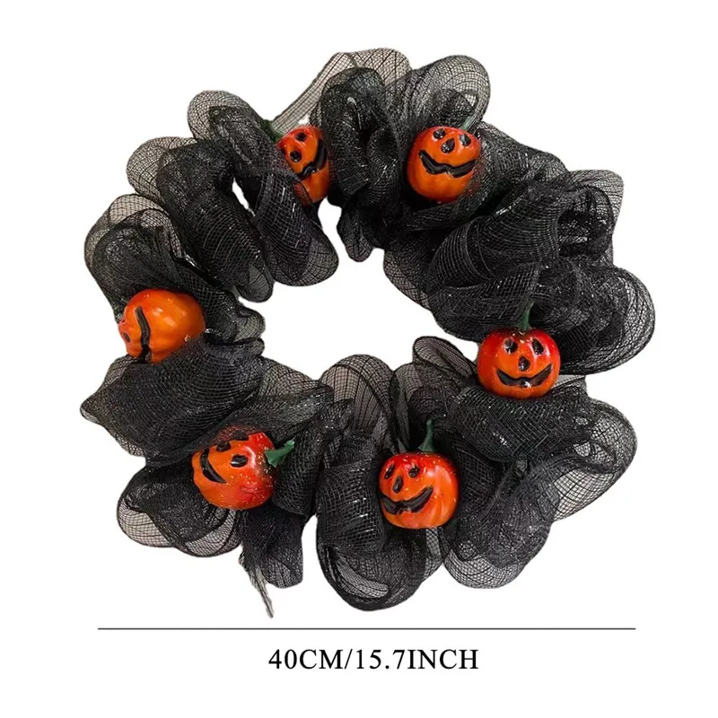 

Natural Black Wreaths Decor Front Door Wreath Party Halloween Garlands Decorations Artificial Decor Festival Supplies