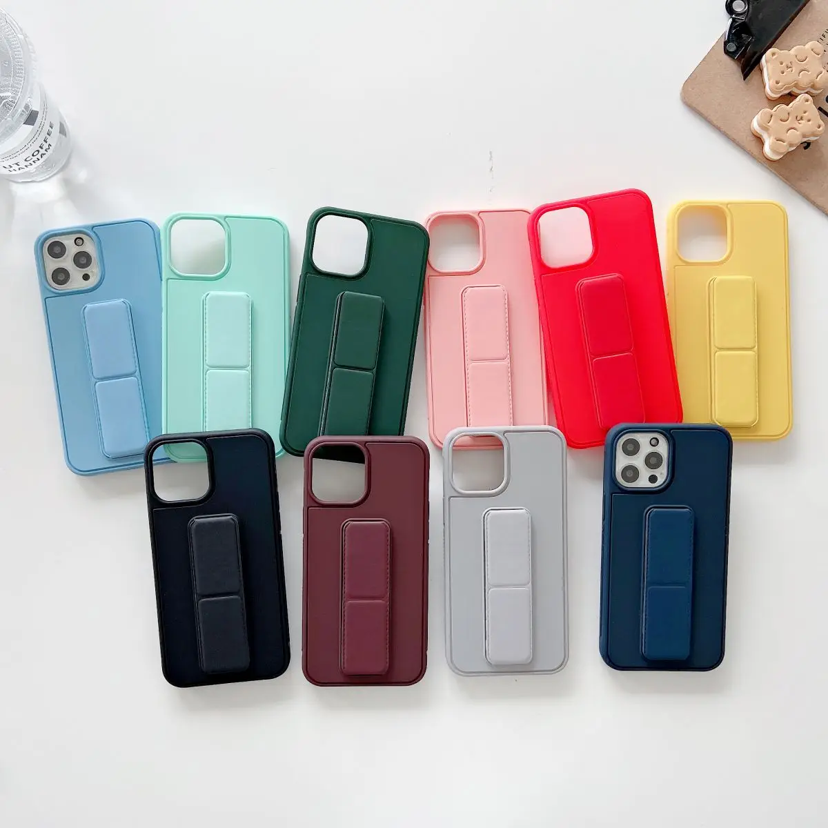 

Light luxury folding stand suitable for iPhone11 mobile phone case iPhone 12 protective cover iPhone7/8/7p/8p series