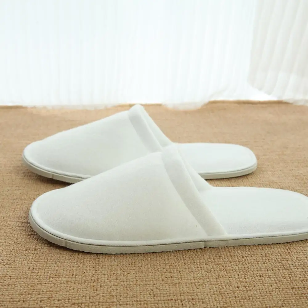 

5/10/20 Pair Disposable Slippers Spa Hotel Guest Slippers Open Toe Towel Indoor Disposable Slippers