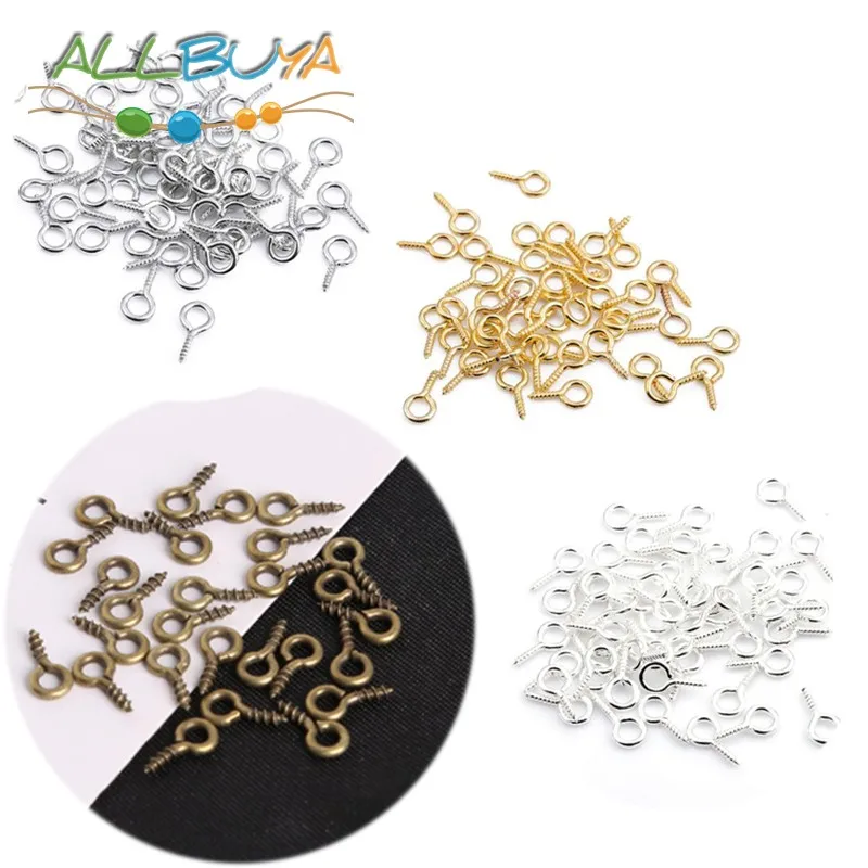 Маленькие маленькие шпильки для овечьих глаз 200 шт. шнеки с резьбовыми золотыми