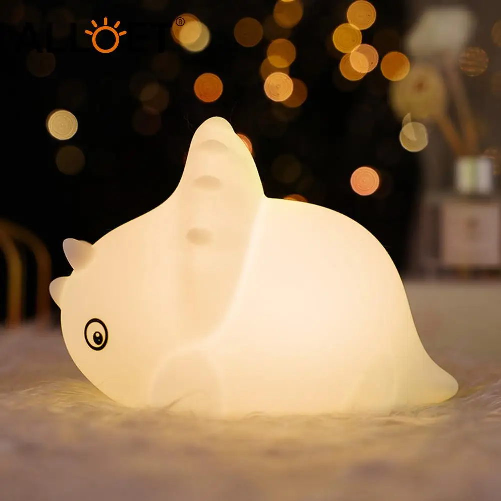 

Creative Touch Switch Light Mini Ceratops LED Night Light USB 7-Colors Touch Control Lamp Kids Room Decor for Birthday Gift