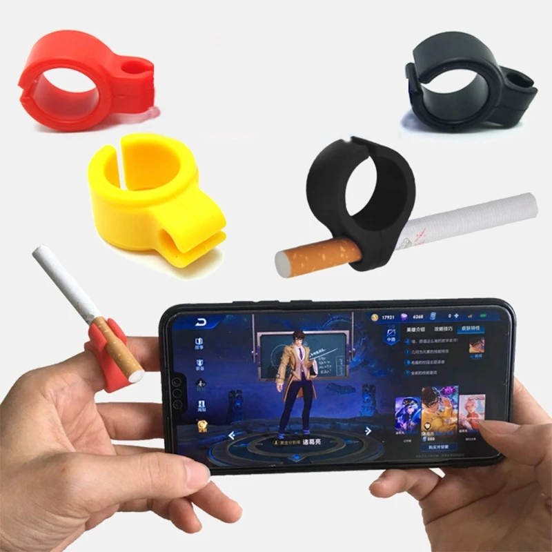 

K5DC сигаретный держатель Силиконовое кольцо курительное пальцевое удерживающее кольцо для мужчин Whiling Gaming Забавный подарок