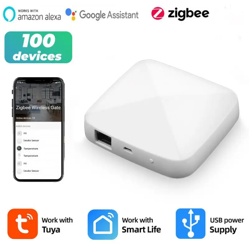 

Смарт-шлюз Tuya Zigbee 3,0, мост для умного дома, 2,4 ГГц