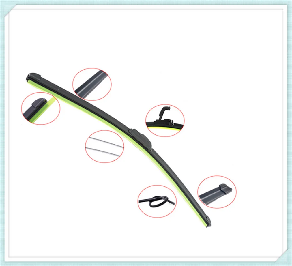 Универсальная U образная Мягкая Бескаркасная щетка стеклоочистителя для