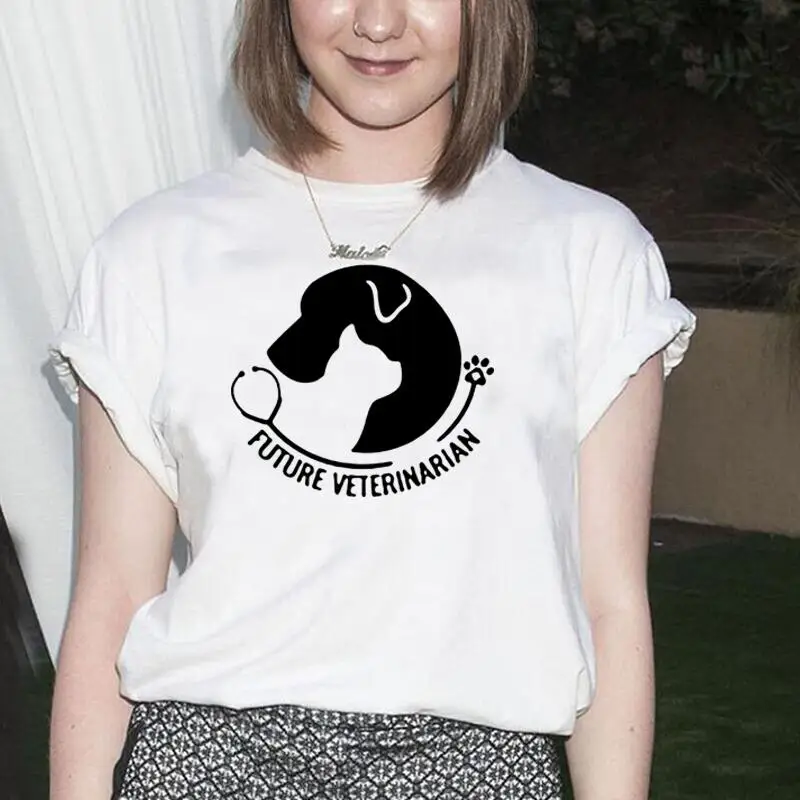 

Хлопковая футболка с защитой животных, подарок для влюбленных, футболка с защитой животных, женские топы, летняя модная футболка, Женская По...