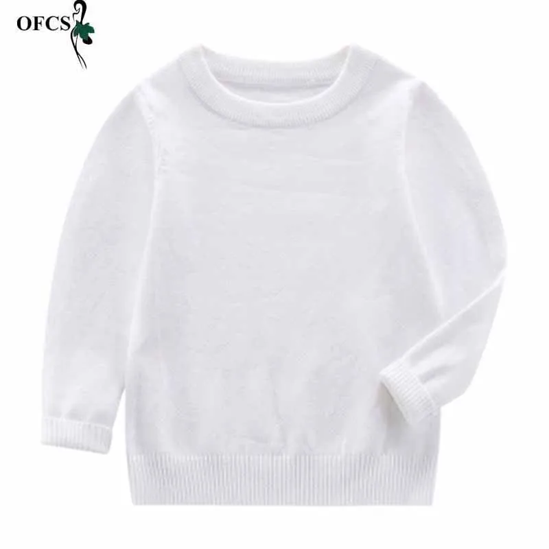 OFCS New Boy Fall Solid Color Render Unlined Upper Garment Of Cotton Girls Turtleneck Collar Sweater Joker Children's Sweaters | Детская