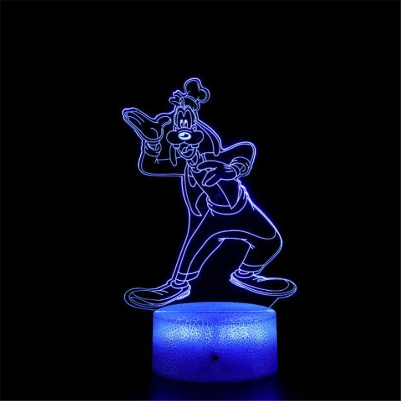 Мультяшная 3d-лампа Disney светодиодный ночсветильник Минни Микки Маус для детей