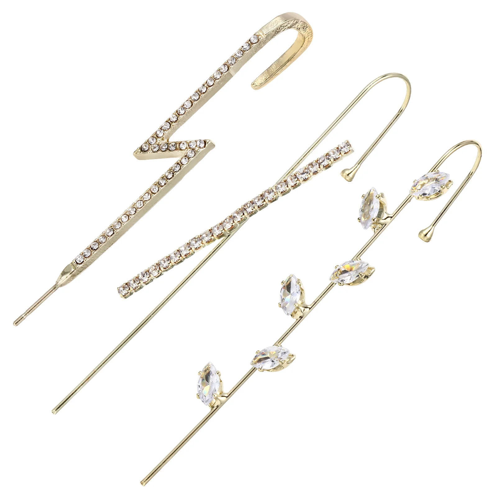 

3Pcs Ear Needles Chic Ear Ornaments Elegant Ear Accessory for