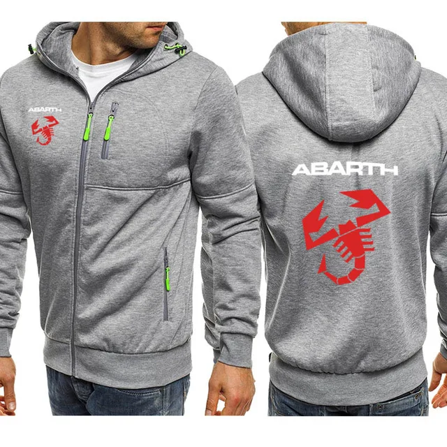 Мужские толстовки с капюшоном Abarth повседневные в стиле хип хоп Harajuku длинным
