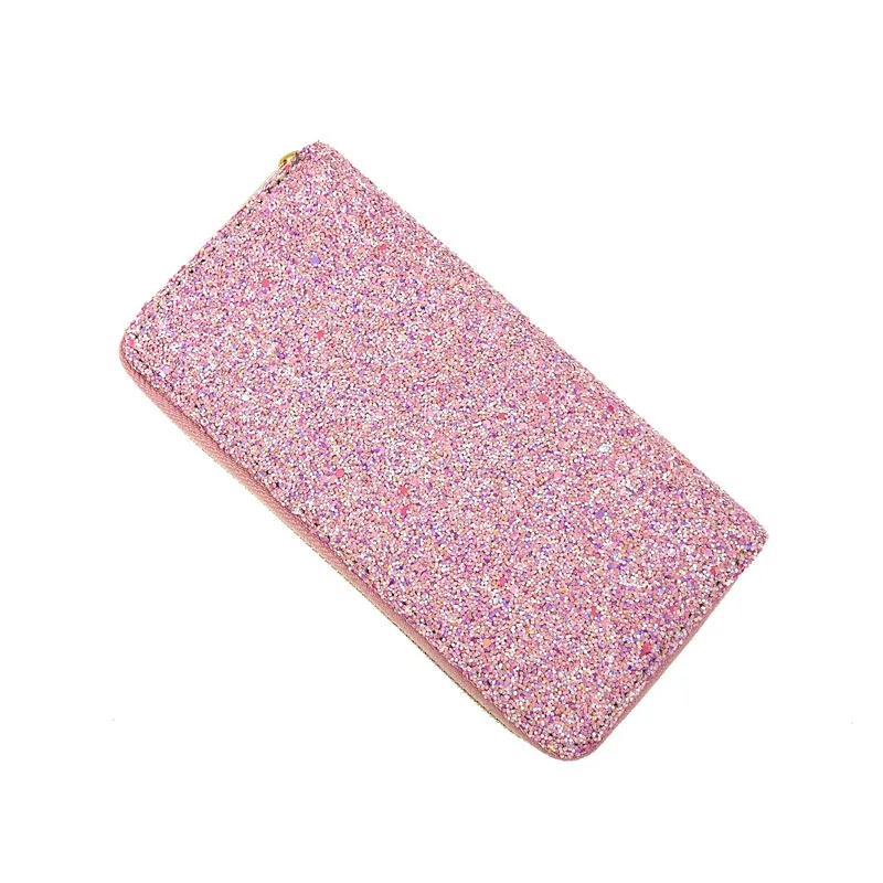 

KANDRA New Luxury Designer Wallets for Women 2020 Glitter Pu Leather Zip Wallet Card Holder Coin Purses Female Clutch Phone Bag