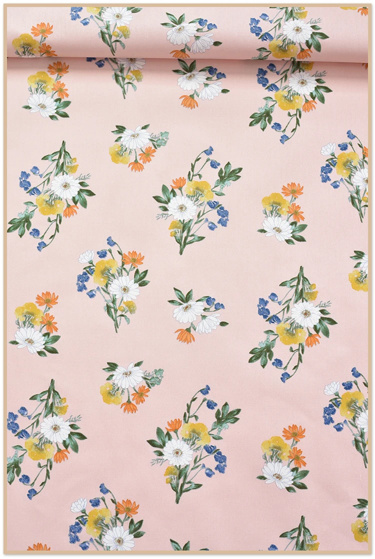 

140cm Cotton fabric flower branch fabric dress skirt shirt children's wear DIY handcraft