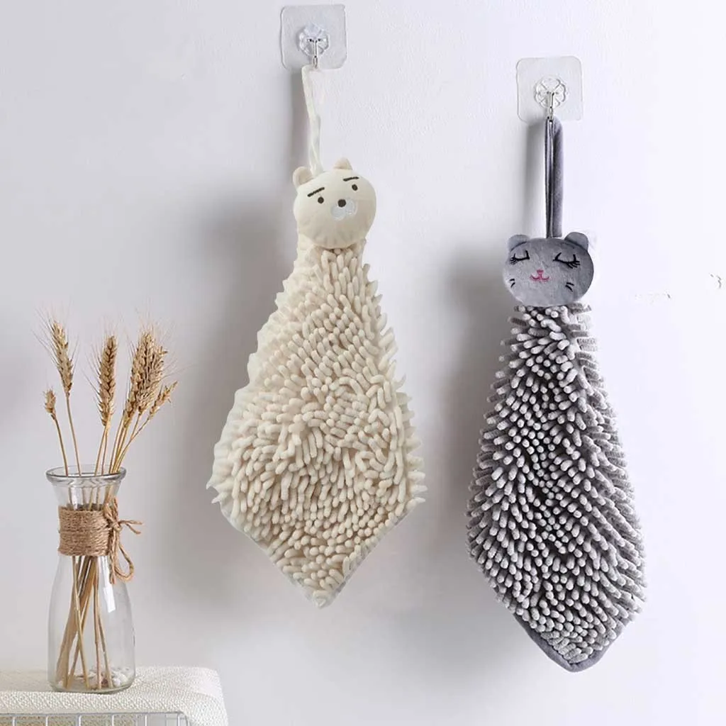 Милое полотенце для рук мультяшное животное кухонное ванной мягкое кухонные