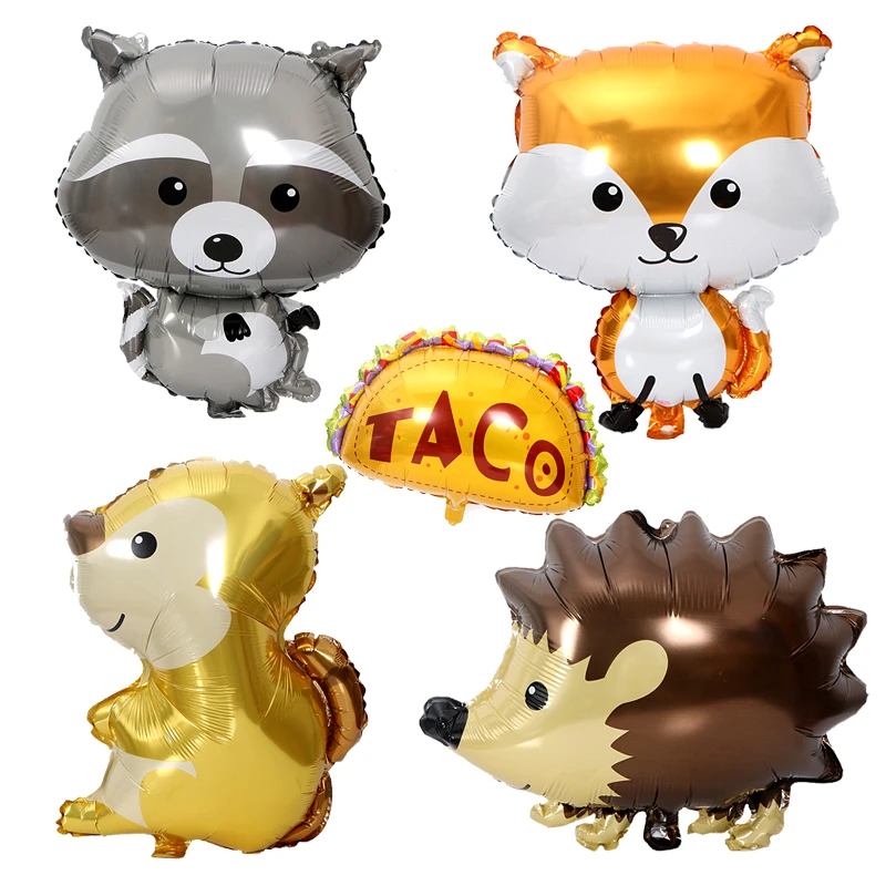Мультяшный балон из алюминиевой фольги животное ежик лиса енот искусственный