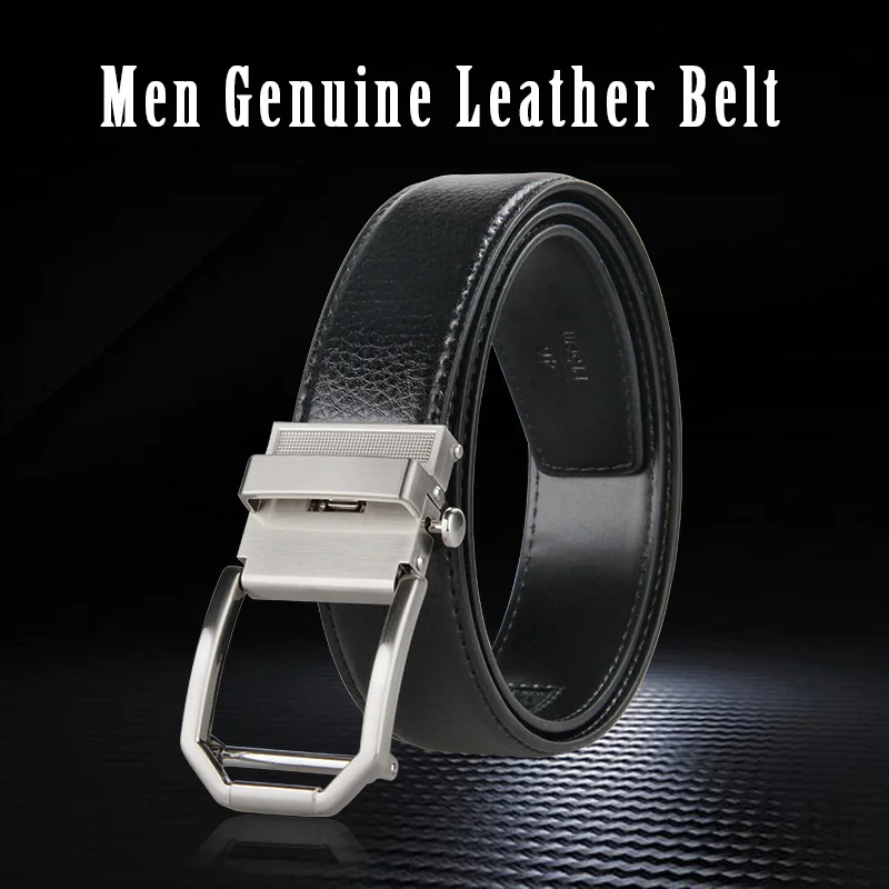 Mens Belt Luxury Male Metal Automatic Buckle Male Leather Belt Fashion Cowskin Belt High Quality
