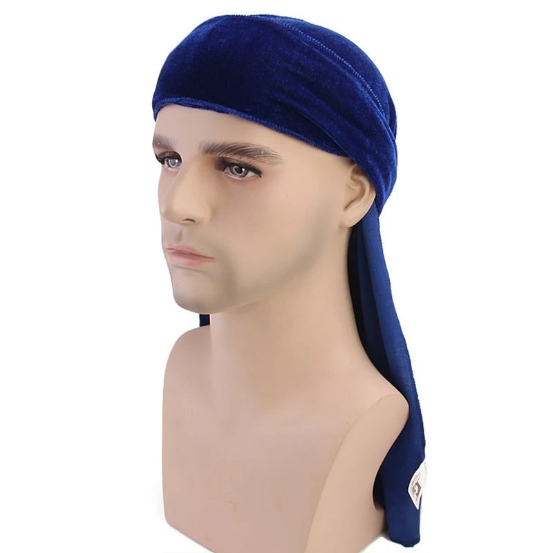 Unisex Silky Durag Bandana Hat hip hop headwrap Bandanas Doo DU-RAG Long Tail velvet |