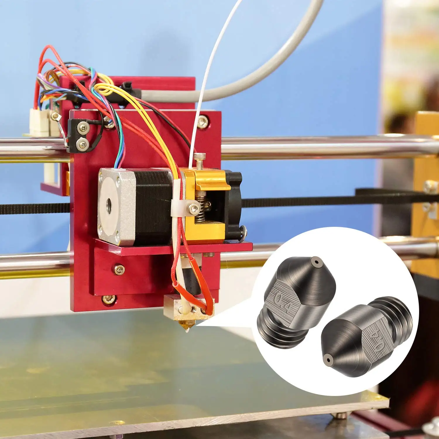 

5PCS Hardened Steel E3D , high Temperature Resistant tip and wear Resistant V6 Nozzle 0.4 mm /1.75 mm , suitable for 3D Printer