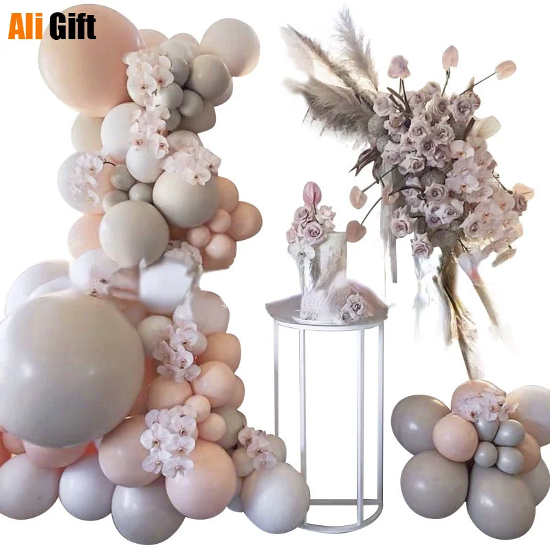 

105pcs Morandi Color Balloon Chain Set Birthday Party Wedding New Year Decoration Supplies Macaron Ballons Combination Gift