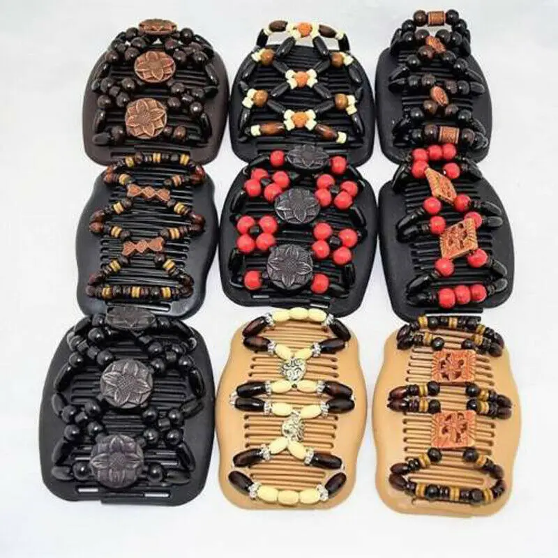 Расческа для волос эластичная с бусинами бабочками 1 шт.| |