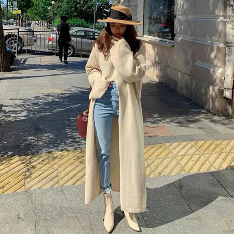 

Свитер Женский вязаный, с высоким воротом, Осень-зима