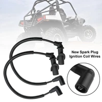 2pcs ignition coil spark plug cap wire for polaris sportsman ranger rzr 700 800 atv accessories offroad motorcycle parts new