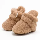 Детские носки KIDSUN, зимние ботинки для мальчиков и девочек, пушистые теплые мягкие ходунки для малышей, нескользящая обувь для детской кроватки, мокасины для новорожденных