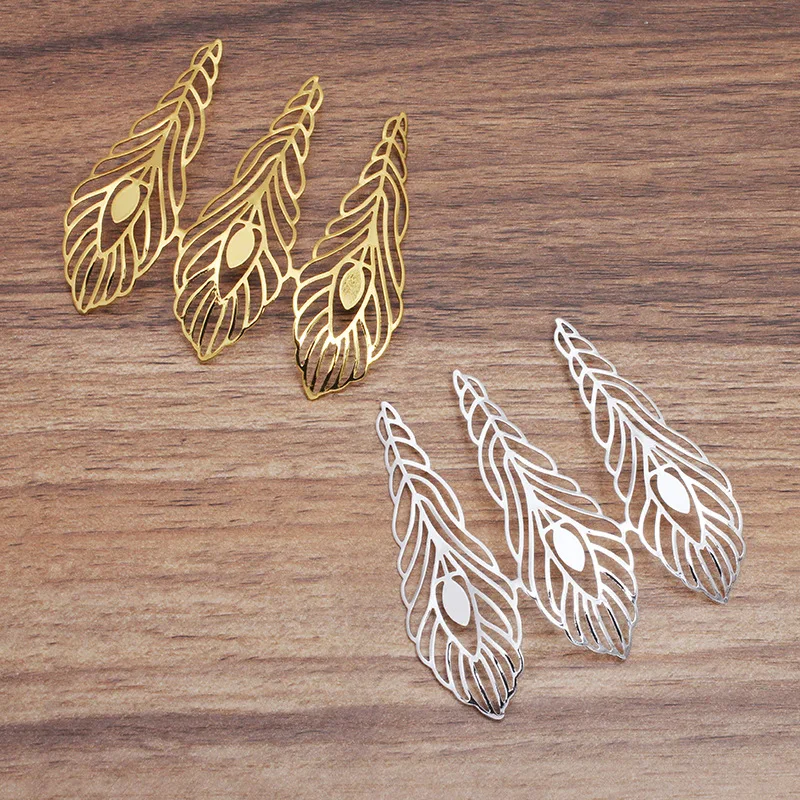 10pcs 65x67mm Gold Silver Plated Leaves Brass Charm Filigree Leaf Connectors DIY Hand Made Jewelry Accessories | Украшения и