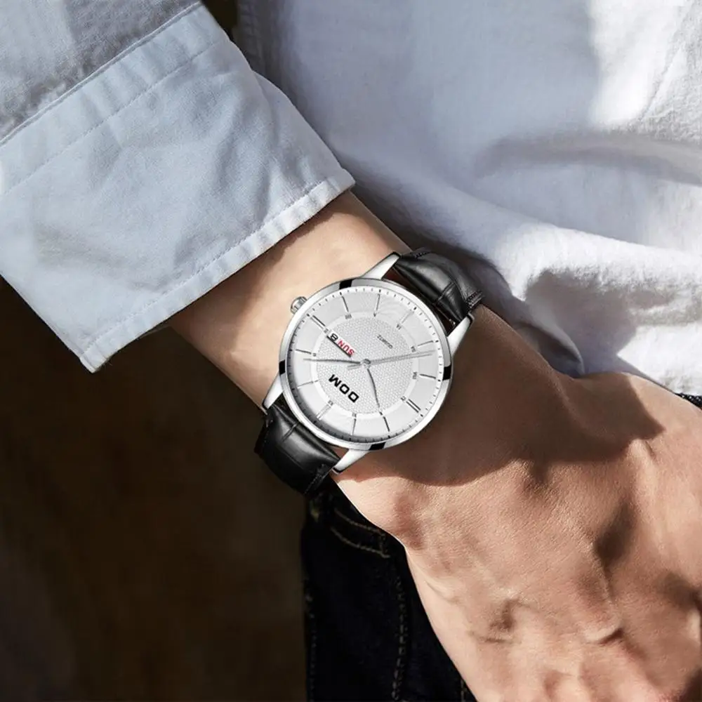 DOM модные кварцевые часы мужские роскошные брендовые водонепроницаемые наручные
