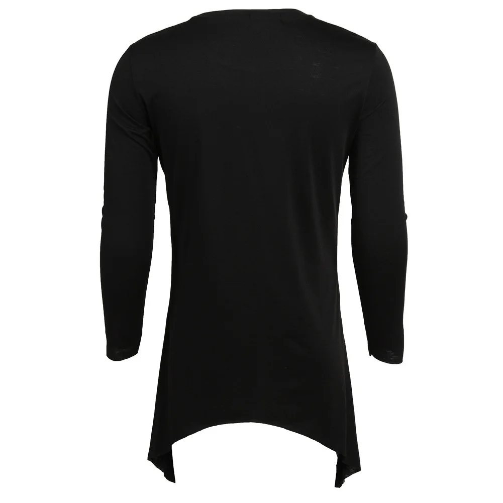 Moomphya, Мужская суперстильная футболка с поперечным слоем и ласточкиным хвостом, длинная Мужская футболка с длинным рукавом, удлиненная футболка с подолом, уличная одежда