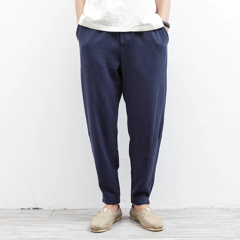 

Spring and summer new style Chinese style men's casual pants men's men's pants cotton linen pants feet harem pants