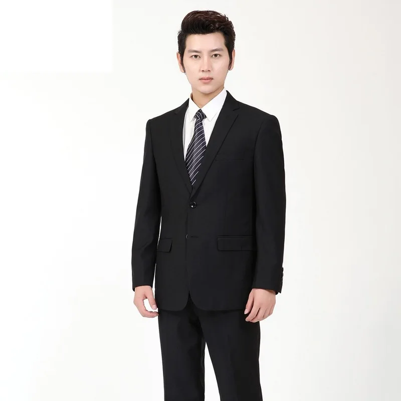 Мужской костюм осенне зимний стиль Корейская версия подходит без железа платье