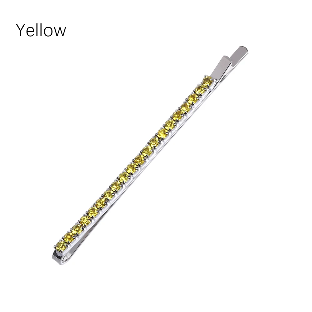 yellow 2 шт. в Корейском стиле блестящая заколка со стразами Женская модная кристальная Геометрическая заколка для волос для девочек заколка для волос аксессуары для волос - Окраска металла: yellow
