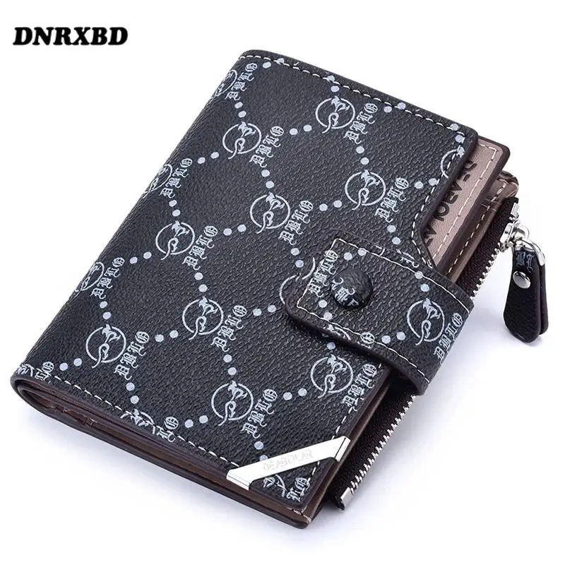 

2021 New Men Wallets Small Money bag High Quality Zipper Short Desigh Card Holder Men Wallet With Coin Bag porte feuille hommes