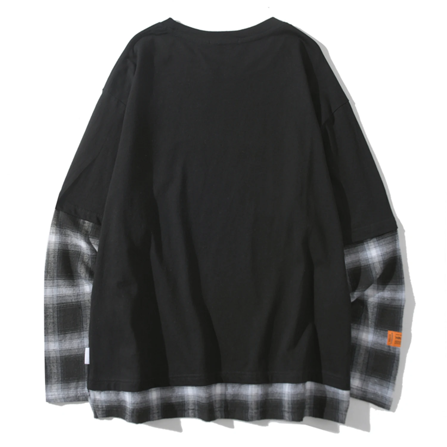 Модный клетчатый свитшот в стиле пэчворк с принтом богини свободы Свитшот хип