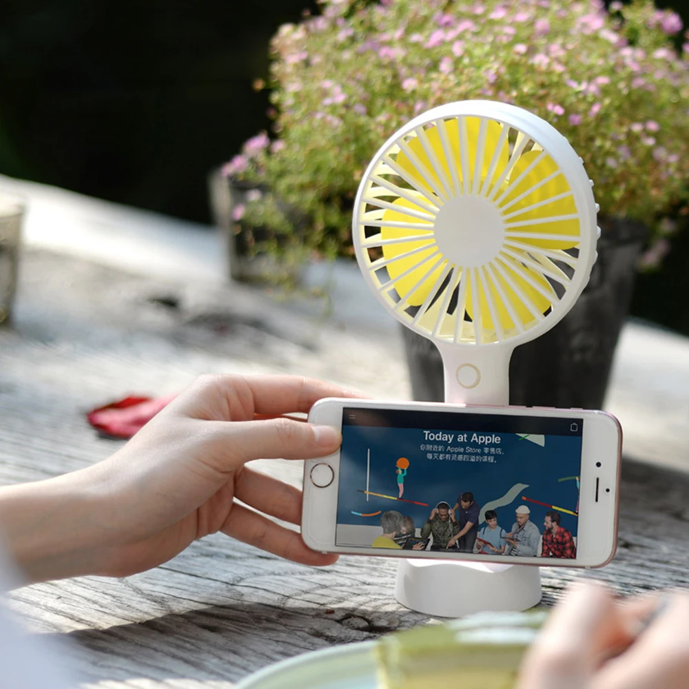 Портативный летний кулер ручной мини вентилятор с зарядкой от USB настольные