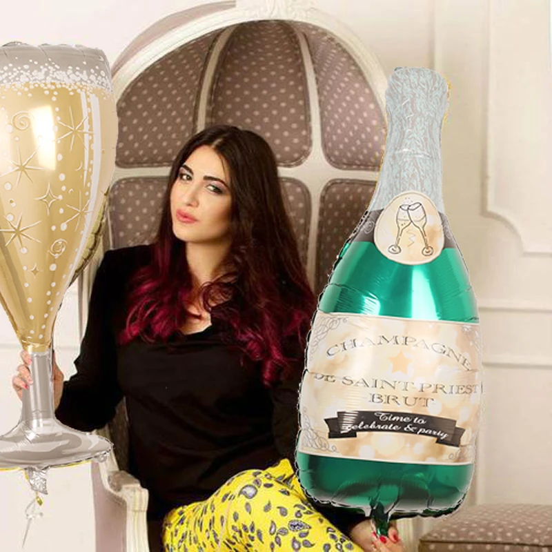 Большой размер шампанское вино пиво виски Бутылка алюминиевая фольга гелиевые