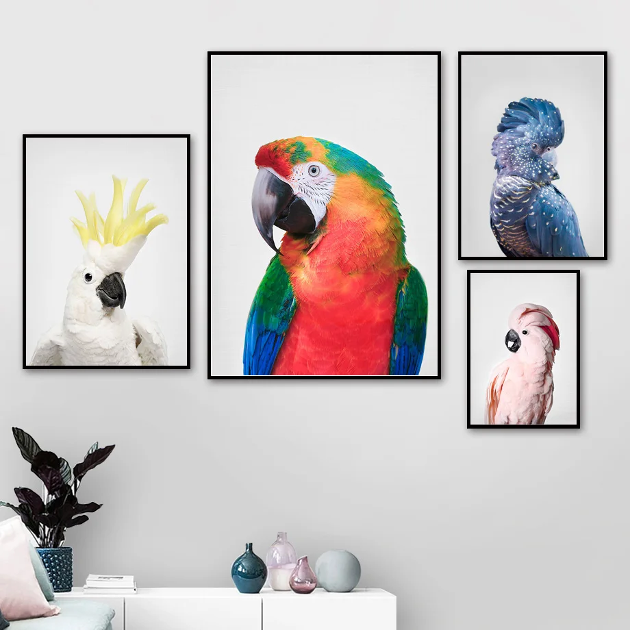 

Camelot Macaws Cockatoo Parrot Wall Art Canvas Painting Nordic Posters And Prints Animals Wall Pictures For Living Room Decor