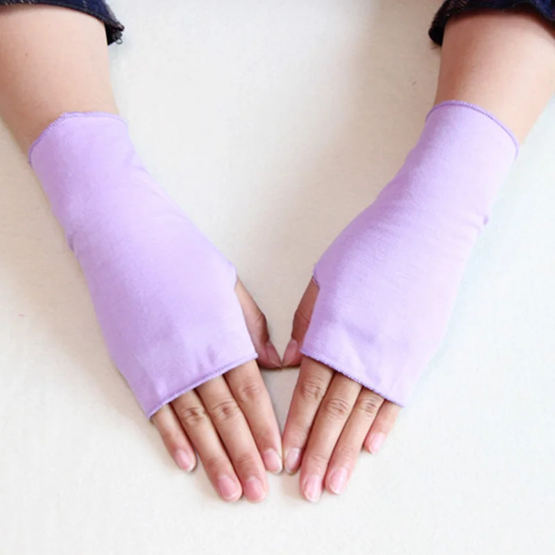 Летние женские тонкие короткие перчатки без пальцев солнцезащитные с защитой от