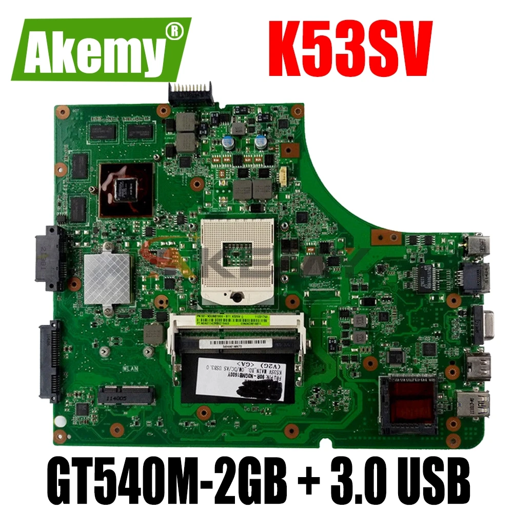 Материнская плата K53SV GT540M 2GB + 3 0 USB для Asus K53S A53S K53SJ P53SJ X53S ноутбука системная Тест 100%