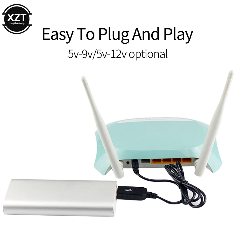 USB к DC 5 5*2 1 мм кабель источника питания для маршрутизатора от В до 9 В/12 бочка