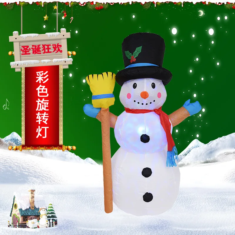 

120cm Inflatable Snowman with Kaleidoscope LED Lights Christmas Decorations For Navidad 2023 New Year Natal Noel Home Ornaments