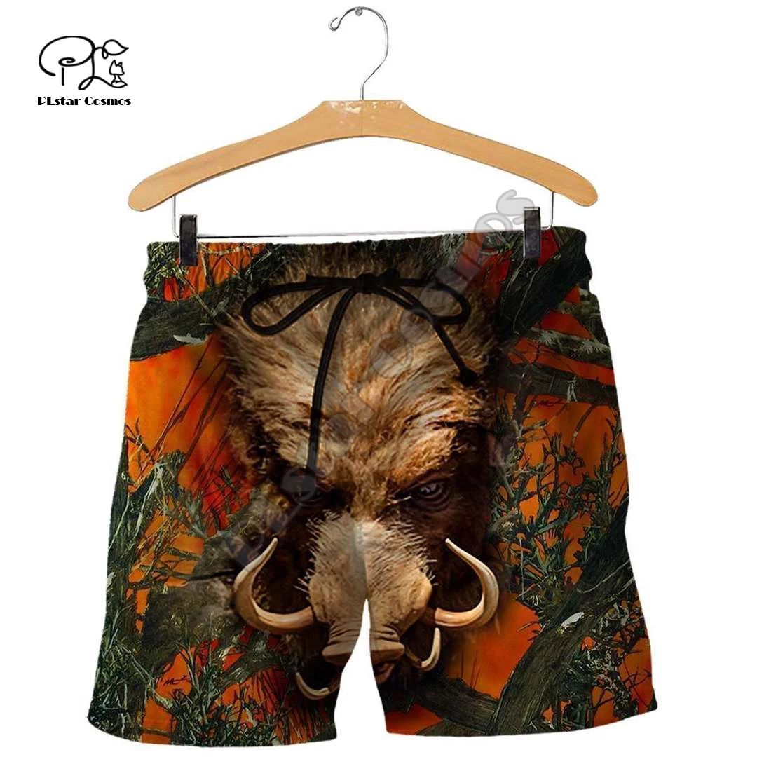 

PLstar Cosmos 3DPrint Newfashion Hunting Anime Hog Wild Boar Art Funny Hawaii Harajuku Beach Shorts Men/Women Funny SleevelessA