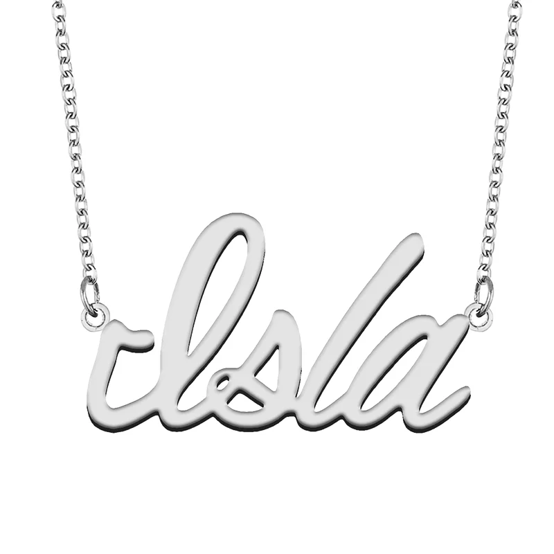 Isla Custom Name Necklace Customized Pendant Choker Personalized Jewelry Gift for Women Girls Friend Christmas Present