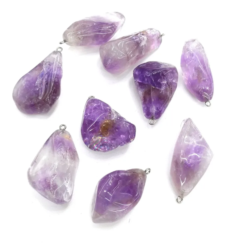 Подвески из натурального камня аметиста подвеска неправильной формы для